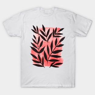 Black branches - red background T-Shirt